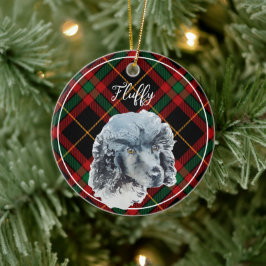 Wasserfarbe Poodle Personalisiert Weihnachten Keramik Ornament