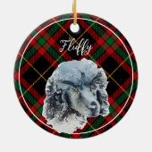 Wasserfarbe Poodle Personalisiert Weihnachten Keramik Ornament (Hinten)