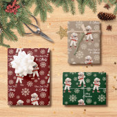 Wasserfarbe Poodle Snowflake Custom Weihnachten Geschenkpapier Set