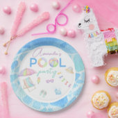 Wasserfarbe Pool Geburtstagsfeier Pool Schwimmen Pappteller (Party)