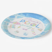 Wasserfarbe Pool Geburtstagsfeier Pool Schwimmen Pappteller (Schrägansicht)