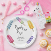 Wasserfarbe Popsim Babydusche Pappteller (Party)