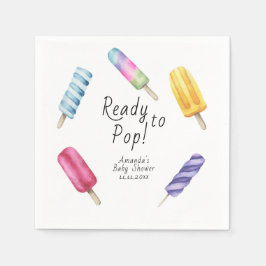 Wasserfarbe Popsim Babydusche Serviette