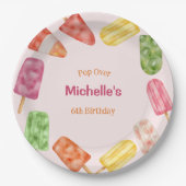 Wasserfarbe Popsiv Sommer Geburtstag Pappteller (Vorderseite)