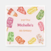 Wasserfarbe Popsiv Sommer Geburtstag Serviette (Vorderseite)
