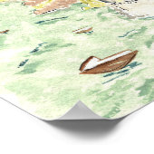 Wasserfarbe Positano Italien Hochzeit in Urlaubsor Poster (Ecke)