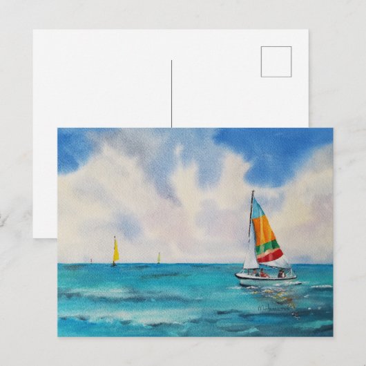 Wasserfarbe Postkarte (Vorne/Hinten)