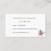 Wasserfarbe Protea Floral Rustikal Visitenkarte (Rückseite)