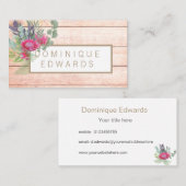 Wasserfarbe Protea Floral Rustikal Visitenkarte (Vorne/Hinten)