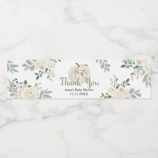 Wasserfarbe Pumpkin Baby Dusche Wasserflaschenetikett (Einzelnes Label)