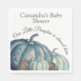 Wasserfarbe Pumpkin Blue n White Baby Dusche Serviette