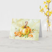 Wasserfarbe Pumpkin Erntedank Grußkarte Karte (Gelbe Blume)