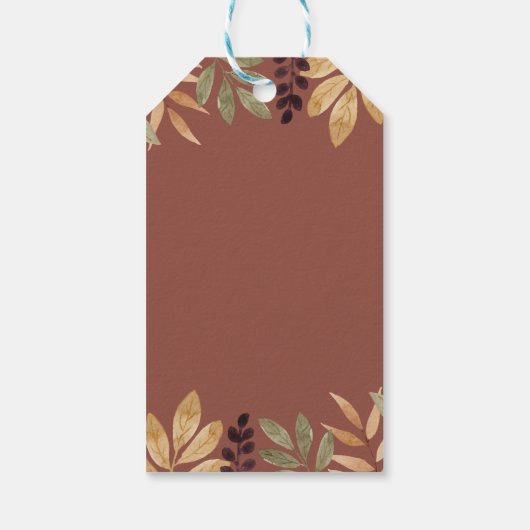 Wasserfarbe Pumpkin Fall Baby Dusche Geschenkanhänger (Rückseite)