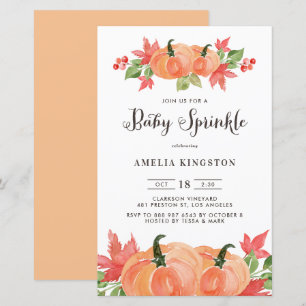 Wasserfarbe Pumpkin Fall Baby Sprinkle Einladung