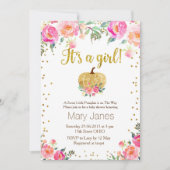 Wasserfarbe Pumpkin Fall Girl Babydusche Einladung (Vorderseite)