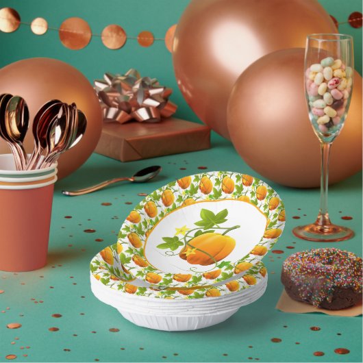 Wasserfarbe Pumpkin Fall Jahreszeit / Erntedank Pappteller (Multi)