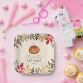Wasserfarbe Pumpkin Fall Themed Baby Dusche Pappteller (Party)