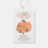 Wasserfarbe Pumpkin & Florals Baby Dusche Gefallen Geschenkanhänger (Vorderseite)