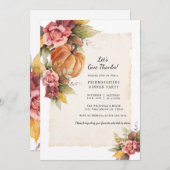 Wasserfarbe Pumpkin Friendsgiving-Erntedank Einladung (Vorne/Hinten)