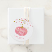 Wasserfarbe Pumpkin Glitzer Fall Girl Babydusche Geschenkanhänger (Beispiel)