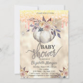 Wasserfarbe Pumpkin Glitzer Tropfen Kinderdusche Einladung (Vorderseite)