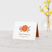 Wasserfarbe Pumpkin Happy Thanksgiving Company Car Karte (Gelbe Blume)