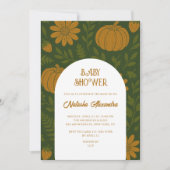 Wasserfarbe Pumpkin Herbst Bläserndusche Einladung (Vorderseite)