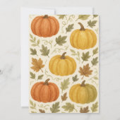 Wasserfarbe Pumpkin Herbst Bläserndusche Einladung (Rückseite)