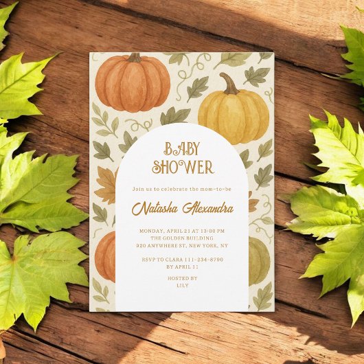 Wasserfarbe Pumpkin Herbst Bläserndusche Einladung