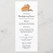 Wasserfarbe Pumpkin Kuchen Ahorn Blätter Erntedank Menükarte (Vorderseite)