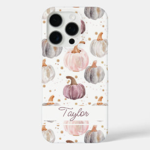 Wasserfarbe Pumpkin Muster mit Namen iPhone 16 Pro Hülle