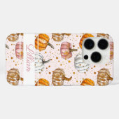 Wasserfarbe Pumpkin Muster mit Namen Case-Mate iPhone Hülle (Rückseite (Horizontal))