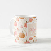 Wasserfarbe Pumpkin Muster mit Namen Kaffeetasse (Vorderseite Links)