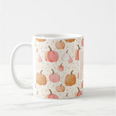 Wasserfarbe Pumpkin Muster mit Namen Kaffeetasse (Links)