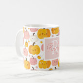 Wasserfarbe Pumpkin Muster mit Namen Kaffeetasse (Vorderseite Links)