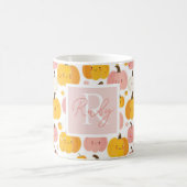 Wasserfarbe Pumpkin Muster mit Namen Kaffeetasse (Mittel)