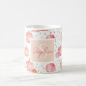 Wasserfarbe Pumpkin Muster mit Namen Kaffeetasse (Mittel)