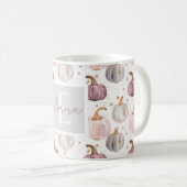 Wasserfarbe Pumpkin Muster mit Namen Kaffeetasse (VorderseiteRechts)