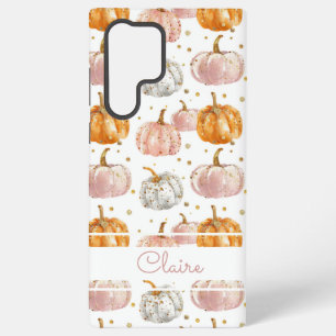 Wasserfarbe Pumpkin Muster mit Namen Samsung Galaxy Hülle