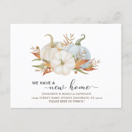 Wasserfarbe Pumpkin Neue Zuhause Moving Ankündigun Postkarte