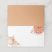 Wasserfarbe Pumpkin Pie Friendsgiving Dinner Place Platzkarte (Außenseite Aufgefaltet)