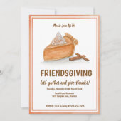Wasserfarbe Pumpkin Pie Friendsgiving Erntedank Einladung (Vorderseite)