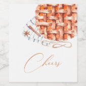 Wasserfarbe Pumpkin Pie Friendsgiving Weinetikett (Einzelnes Label)