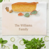 Wasserfarbe Pumpkin Pie Happy Thanksgiving Familie Geschirrtuch (Gefaltet)