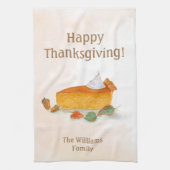 Wasserfarbe Pumpkin Pie Happy Thanksgiving Familie Geschirrtuch (Vertikal)