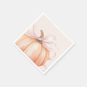 Wasserfarbe Pumpkin Pink Bow Baby Dusche Serviette (Ecke)