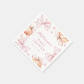 Wasserfarbe Pumpkin Pink Bow Baby Dusche Serviette (Ecke)