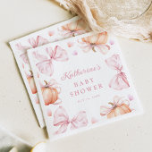 Wasserfarbe Pumpkin Pink Bow Baby Dusche Serviette