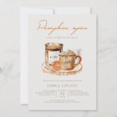 Wasserfarbe Pumpkin Spice Baby Dusche Einladung (Vorderseite)