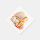 Wasserfarbe Pumpkin Trio Papier Napkin Serviette (Ecke)